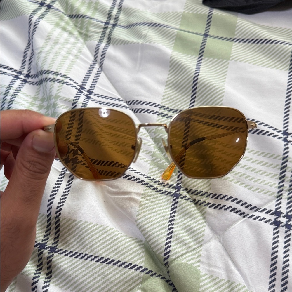 Persol Gold Frame Sunglasses with Brown Lenses
